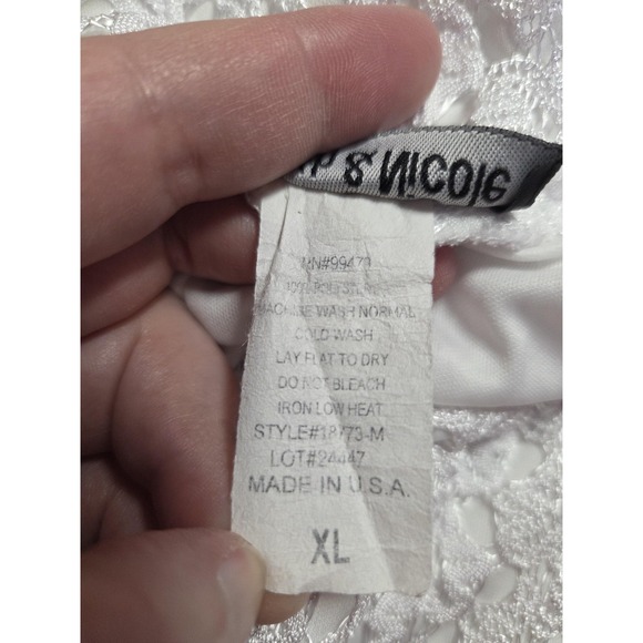 Elizabeth & Nicole Skirt Womens XL White Floral Lace A Line Midi Made In USA‎ - Picture 5 of 6